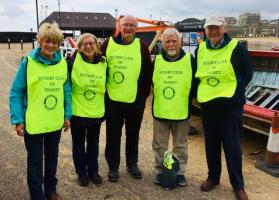 Dorothy and John Reid, Frances and David Ward on parade at Viking beach